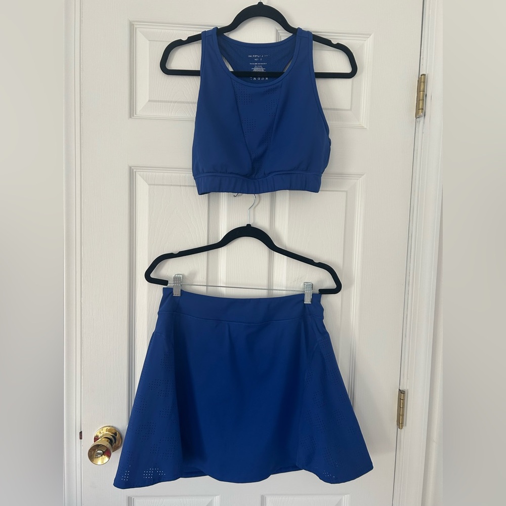 Sincerely Jules Blue Activewear Set Sports Bra & Skort